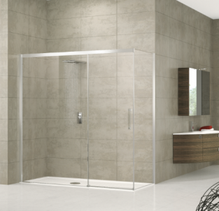 Novellini Rose PH schuifdeur 140x200CM helder glas Matchroom ROSEPH137D-1B